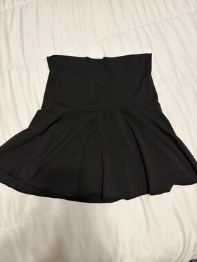 High-Waist Black Circle Skater Skirt